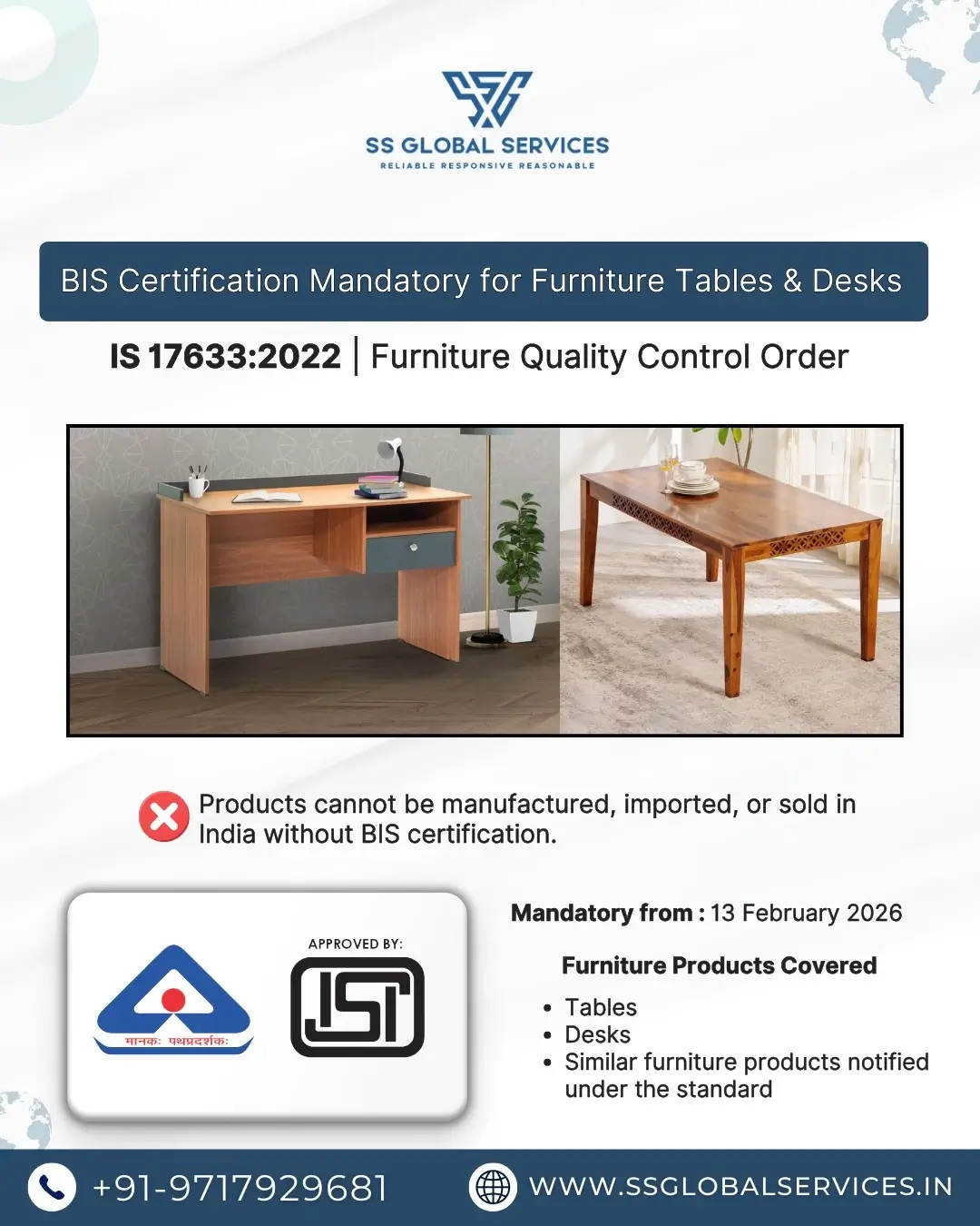 BIS Certification for Furniture Products in India