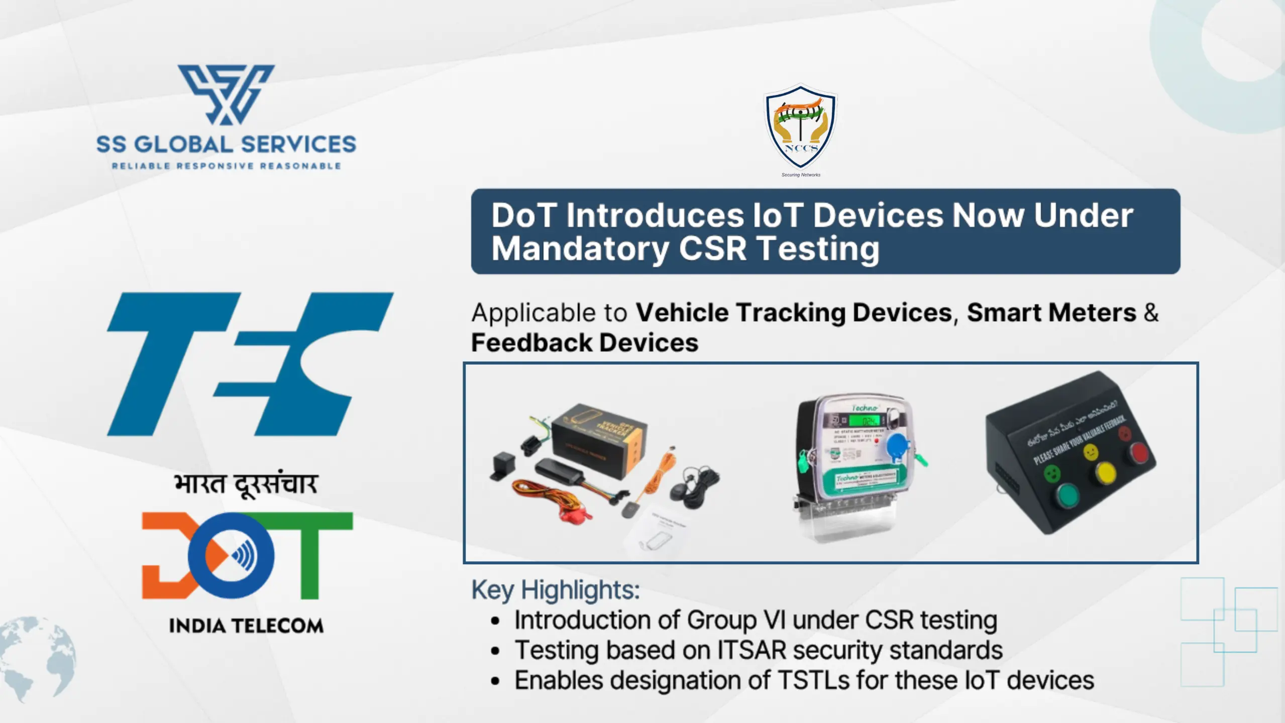 DoT Introduces IoT Devices Under CSR Testing Framework as Group VI