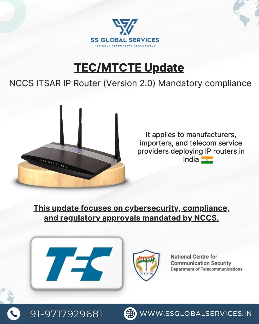 IP Router Certification in India – NCCS ITSAR & MTCTE Update